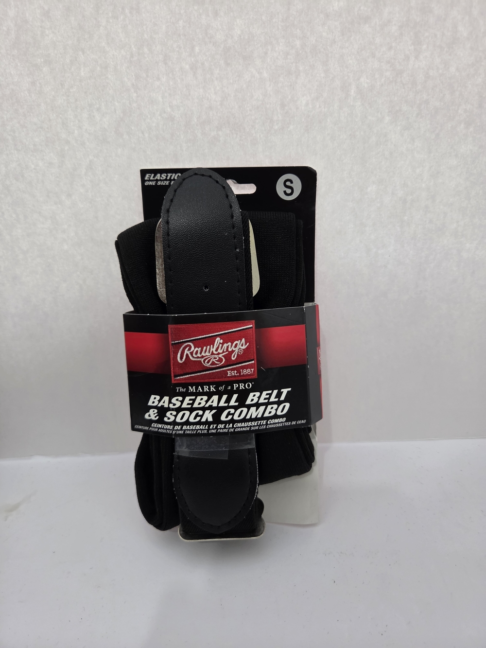 Rawlings - BLACK Baseball Belt & Sock Combo Size Small-New
